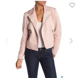 Philosophy Blush Pink Suede Moto Jacket